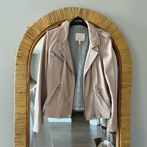 Rebecca Taylor Leather Biker Jacket Pink